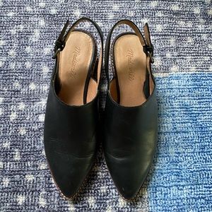 Madewell black leather mules
